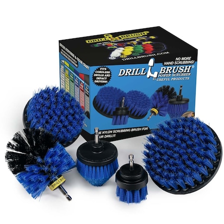 Drill Brush Power Scrubber By Useful Products 5 in W 5 in L Brush, Blue B-S-542CO-QC-DB
